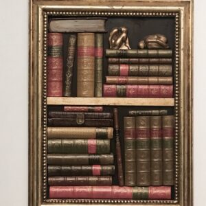 Pannello con cornice dorata a foglia e Lalique