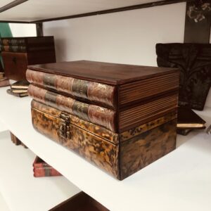 Scatola serie tartaruga e libri antichi