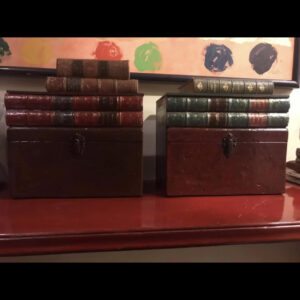 Scatola media con 2 libri antichi